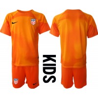 Vereinigte Staaten Torwart Fußballbekleidung Heimtrikot Kinder WM 2022 Kurzarm (+ kurze hosen)
